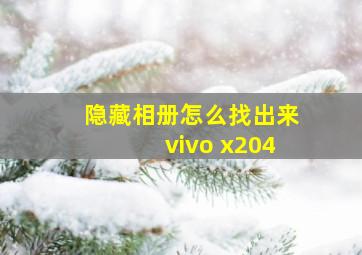 隐藏相册怎么找出来vivo x204